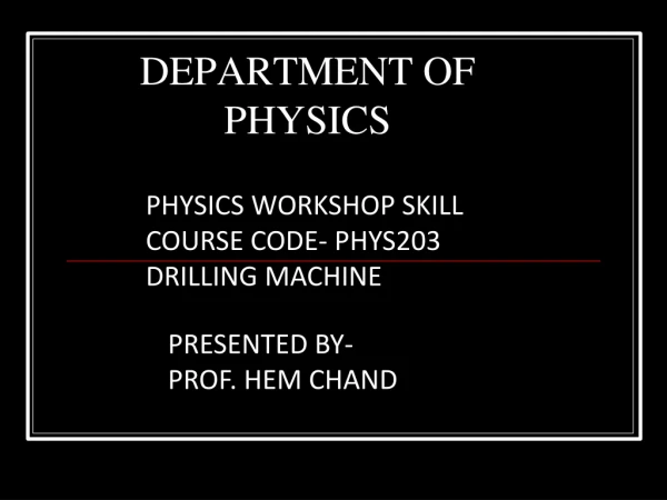 DEPARTMENT OF PHYSICS