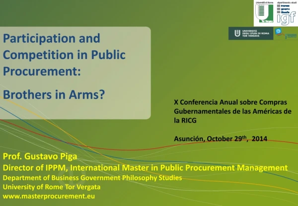 Participation and Competition in Public Procurement : Brothers in Arms?