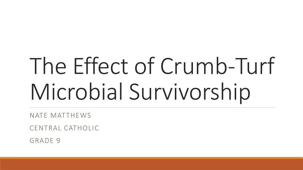 the effect of crumb turf microbial survivorship