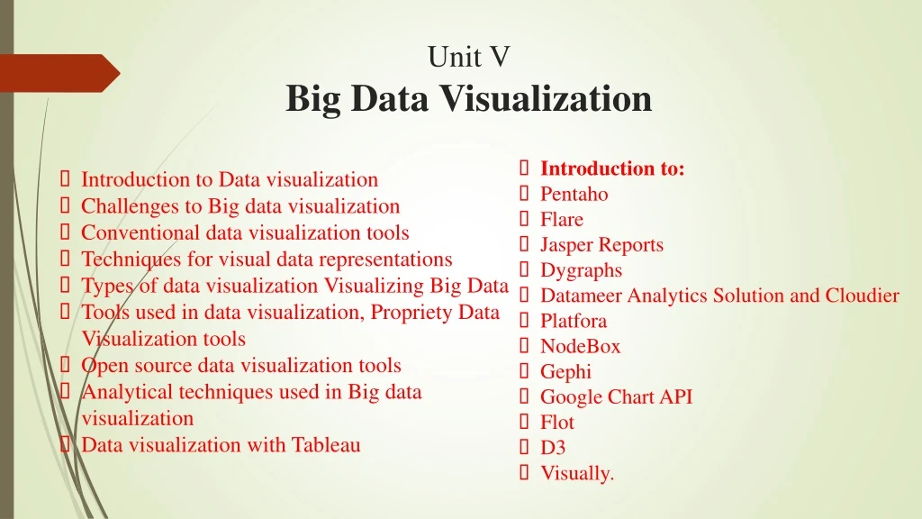 unit v big data visualization