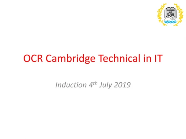 OCR Cambridge Technical in IT