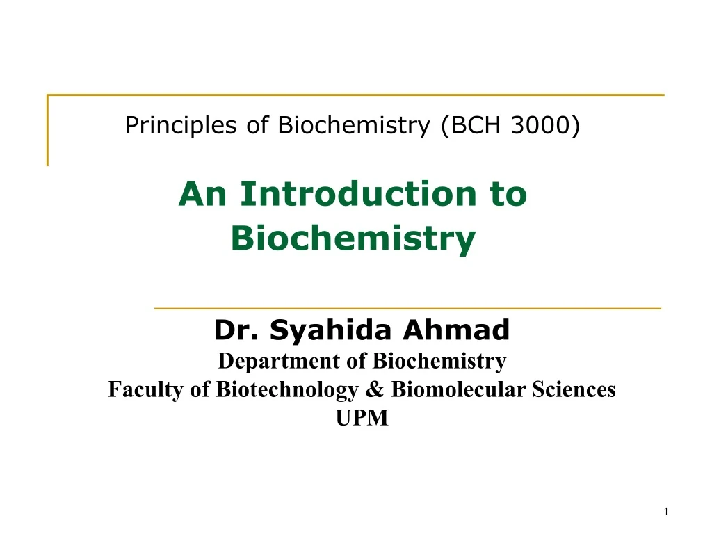 principles of biochemistry bch 3000