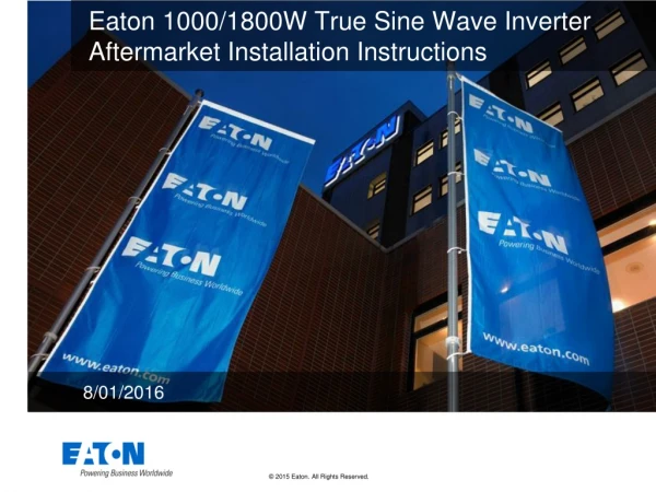 Eaton 1000/1800W True Sine Wave Inverter Aftermarket Installation Instructions