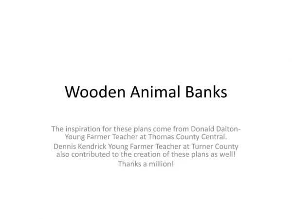 Wooden Animal Banks