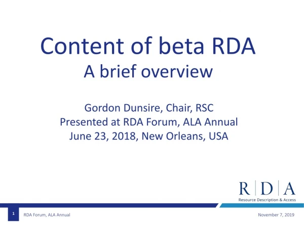 Content of beta RDA