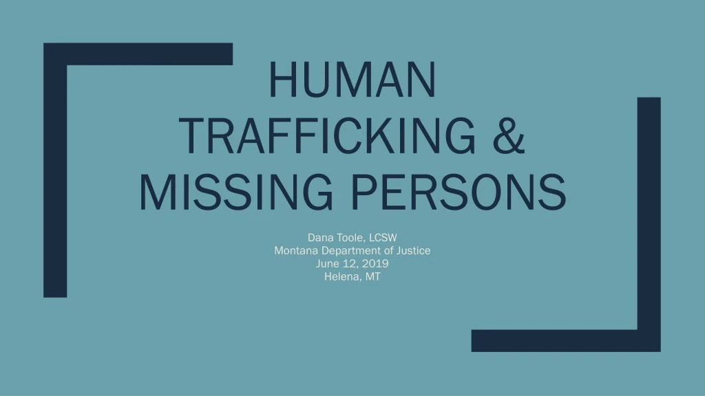 human trafficking missing persons