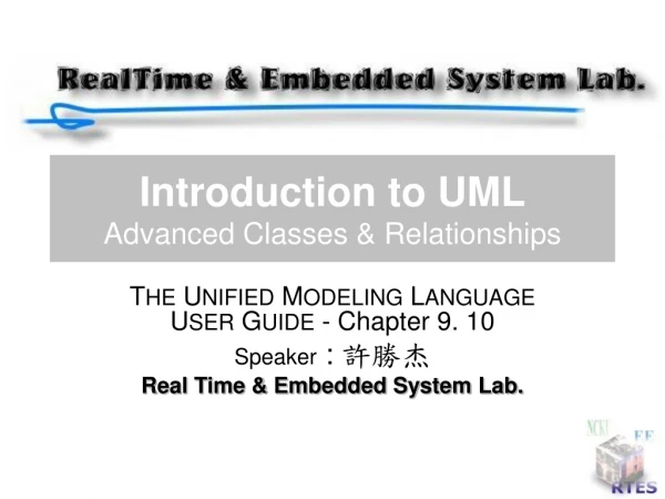 Introduction to UML Advanced Classes &amp; Relationships