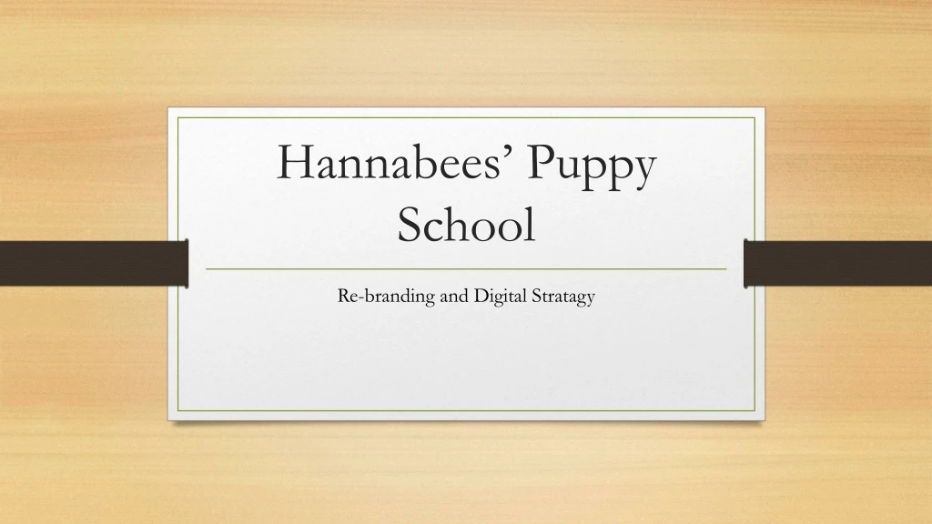 hannabees puppy school