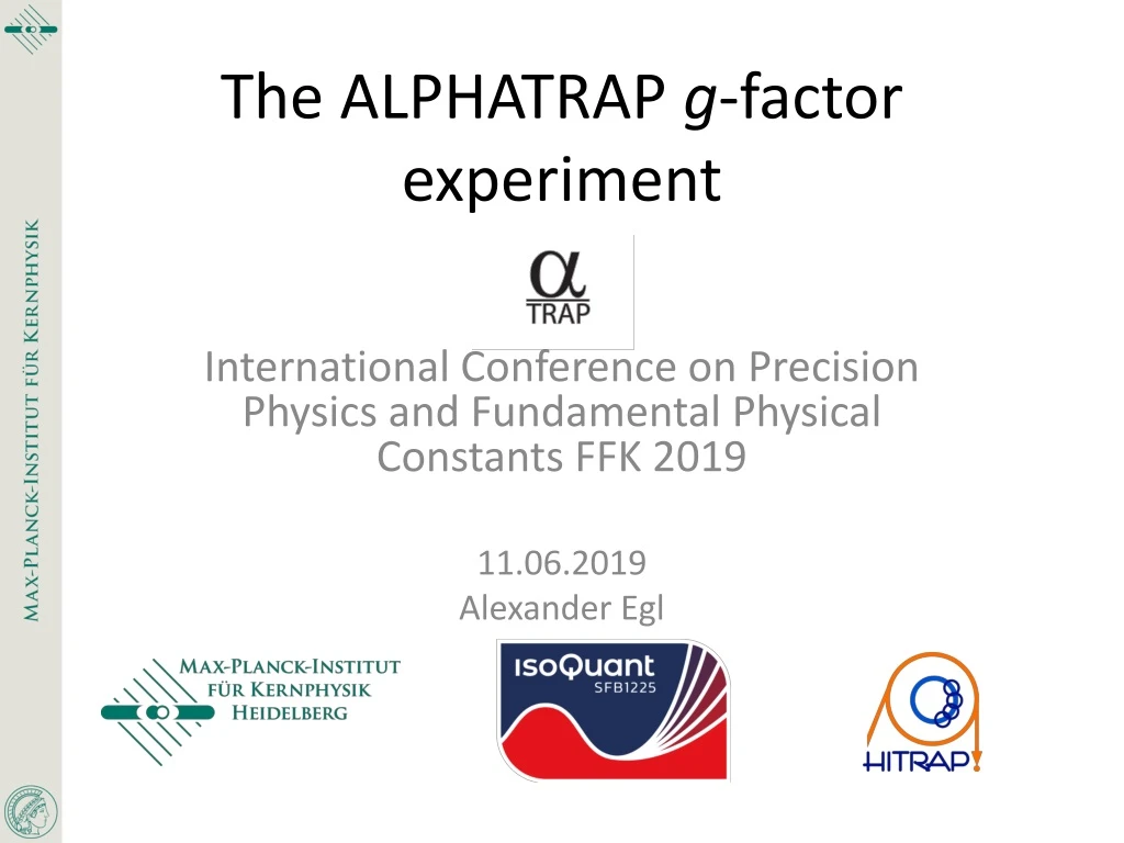 the alphatrap g factor experiment