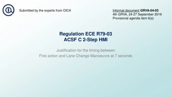 Regulation ECE R79-03 ACSF C 2-Step HMI