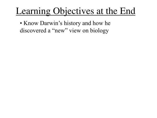 Learning Objectives at the End
