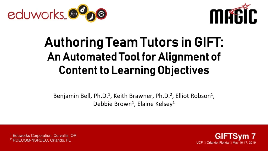 authoring team tutors in gift an automated tool for alignment of content to learning objectives