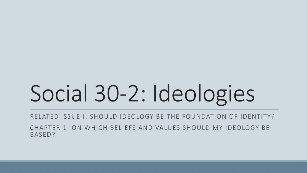 social 30 2 ideologies