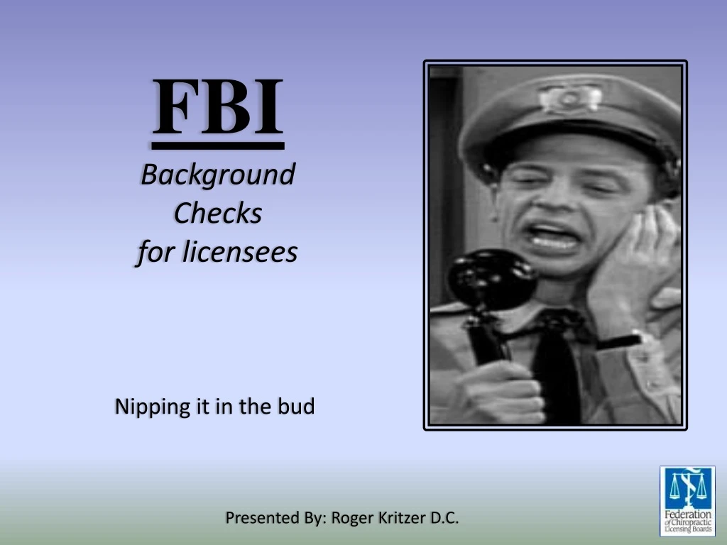 fbi background checks for licensees