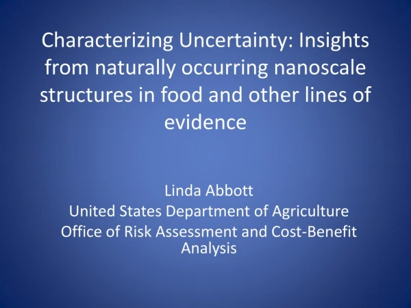 Linda Abbott United States Department of Agriculture