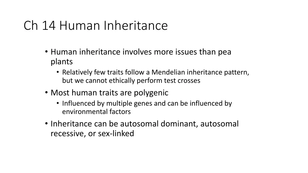 ch 14 human inheritance