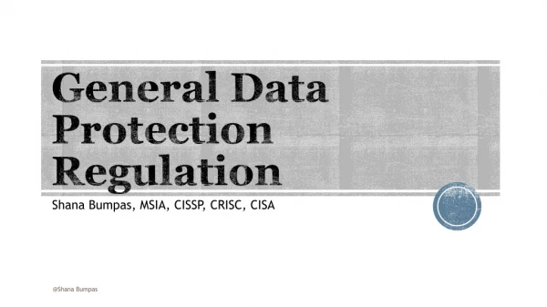 General Data Protection Regulation