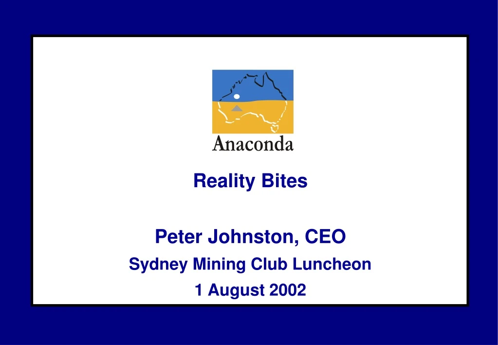 reality bites peter johnston ceo sydney mining