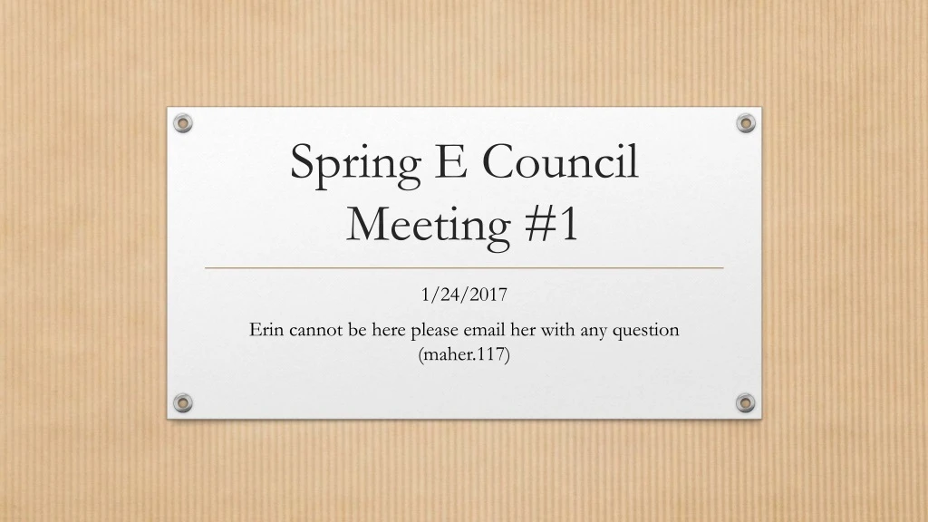 spring e council meeting 1