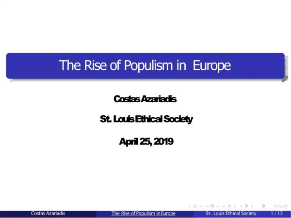 The Rise of Populism in Europe