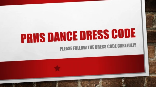 Prhs dance dress code