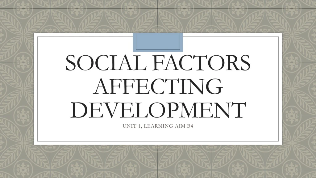 social factors affecting development