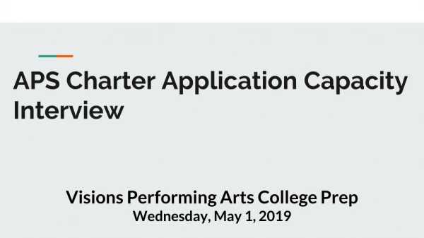 APS Charter Application Capacity Interview
