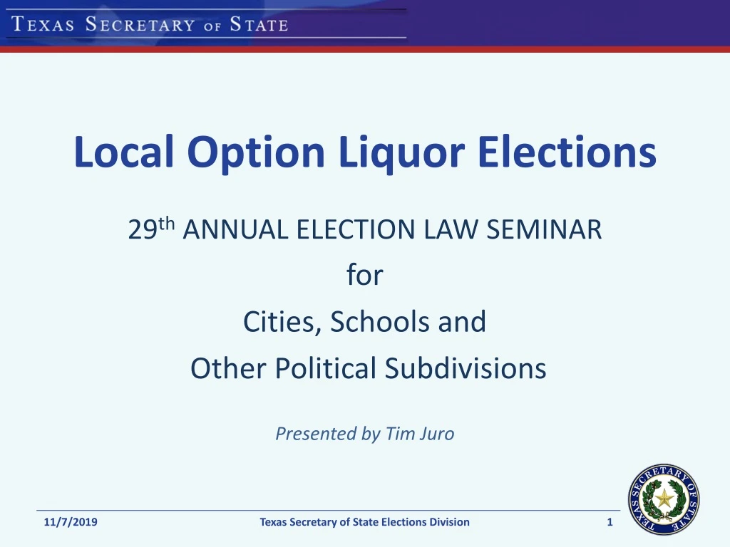 local option liquor elections