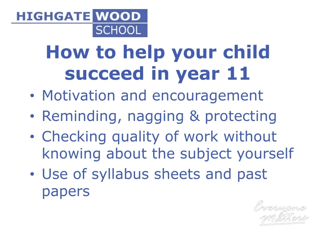 how to help your child succeed in year 11