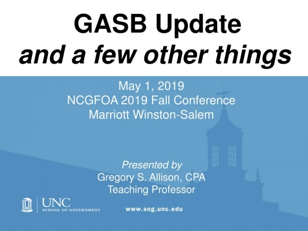 GASB Update and a few other things