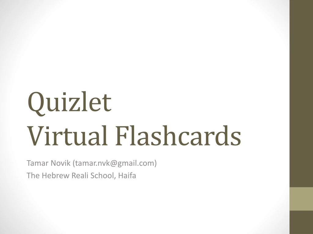 quizlet v irtual flashcards