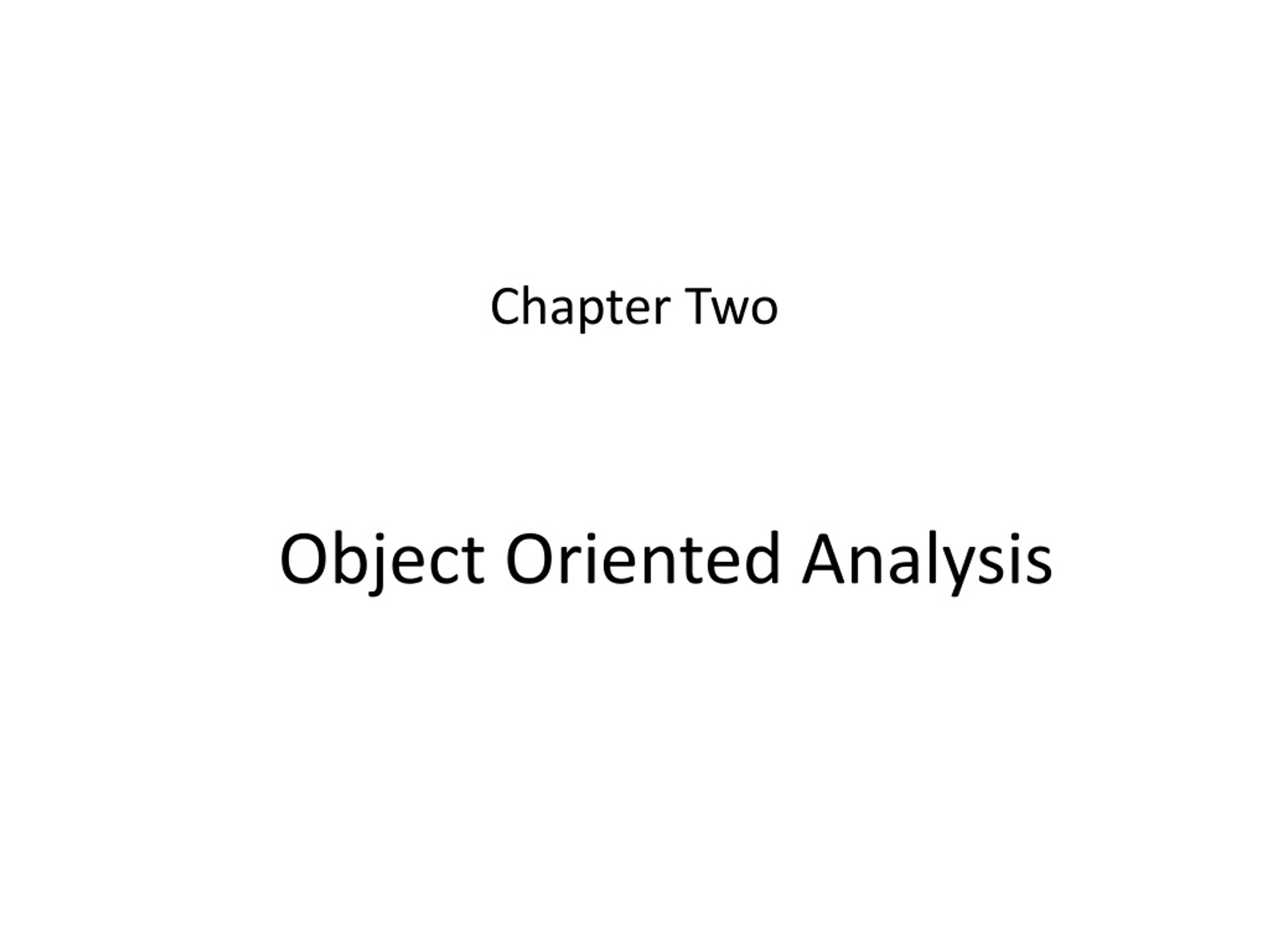 Object Oriented Analysis - slide 1