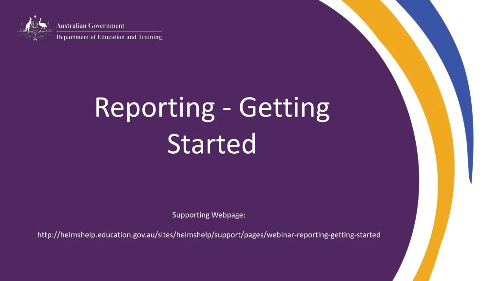 reporting getting started