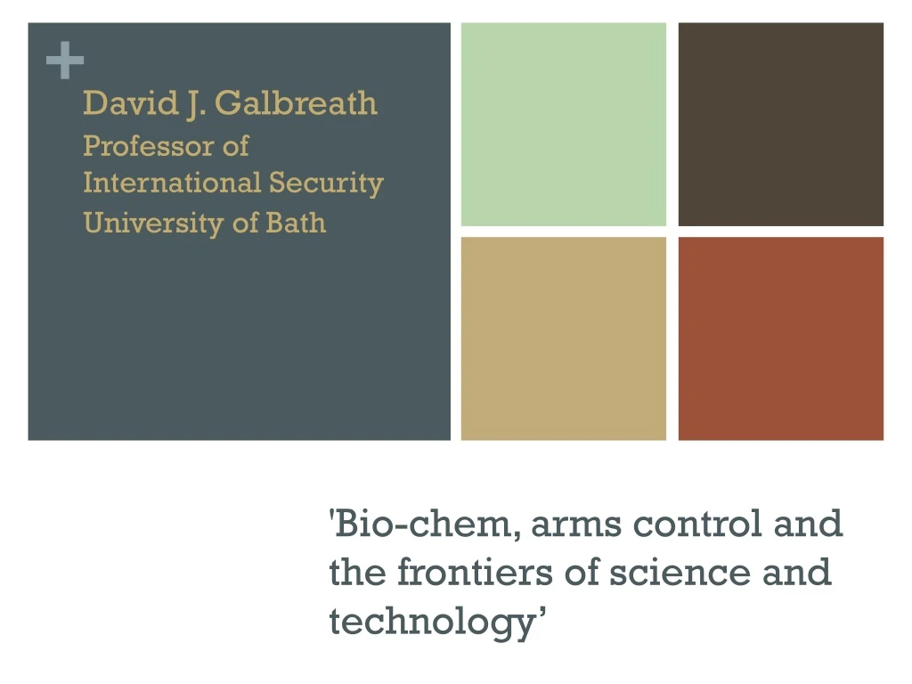 bio chem arms control and the frontiers of science and technology
