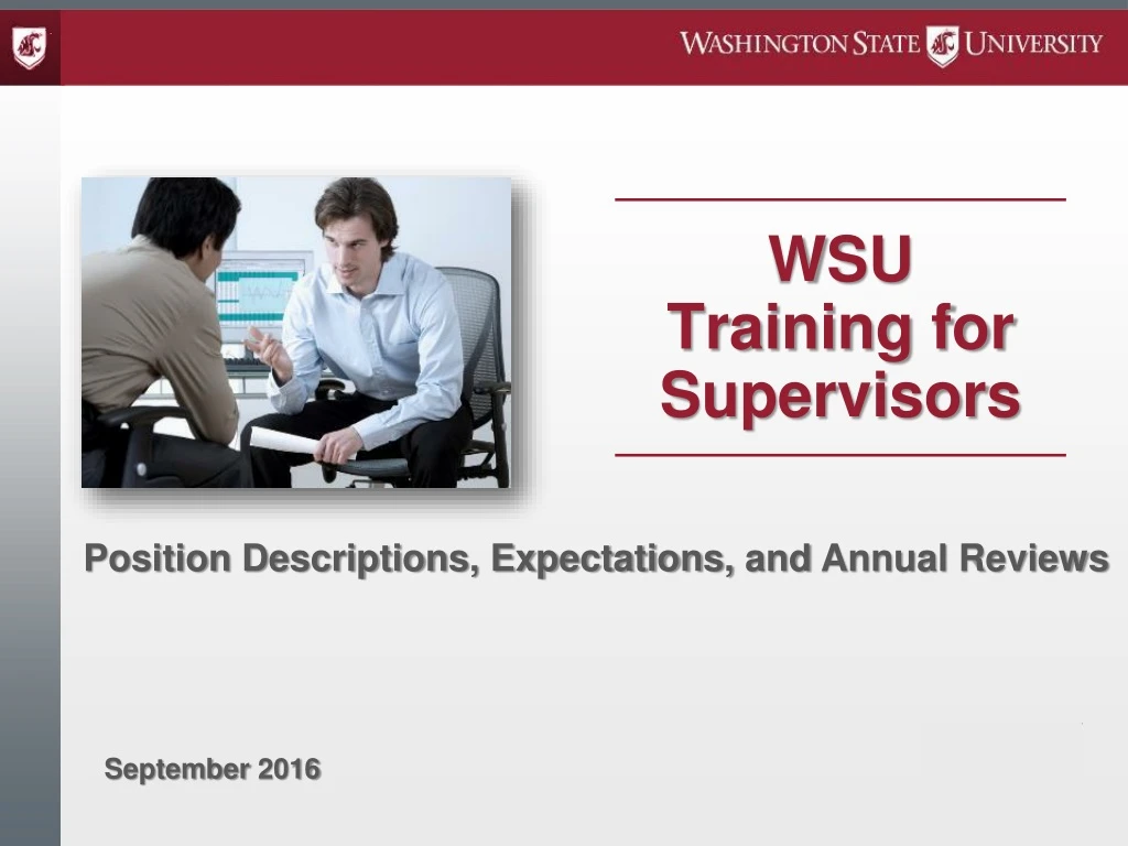 wsu training for supervisors