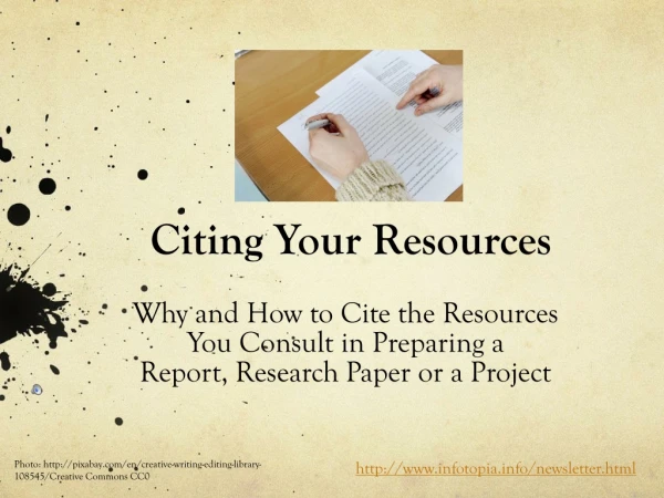 Citing Your Resources