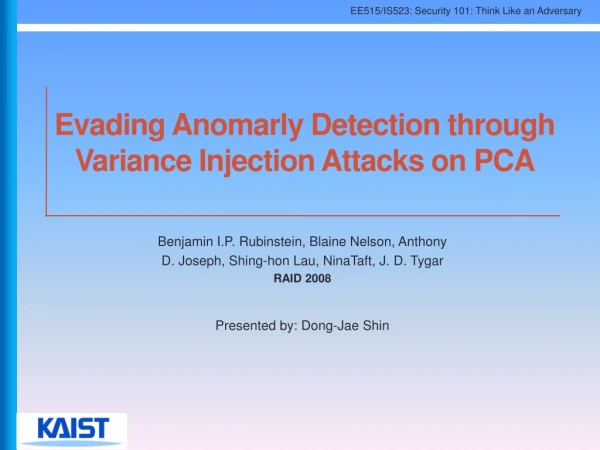 Evading Anomarly Detection through Variance Injection Attacks on PCA