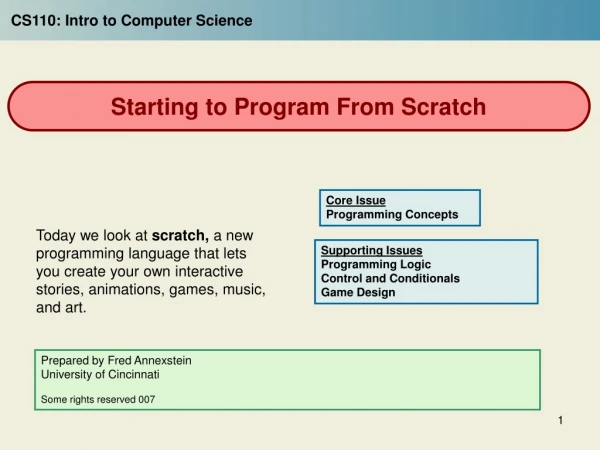 Starting to Program From Scratch