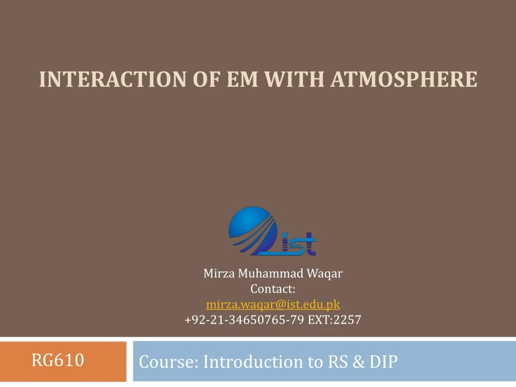 interaction of em with atmosphere