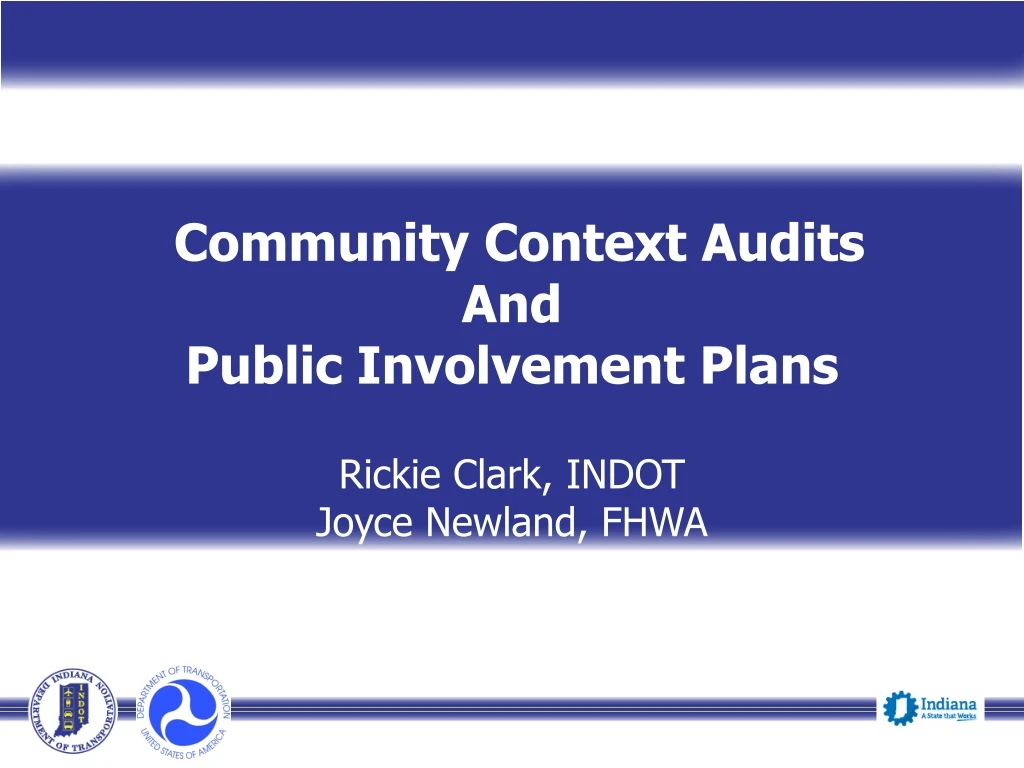 community context audits and public involvement