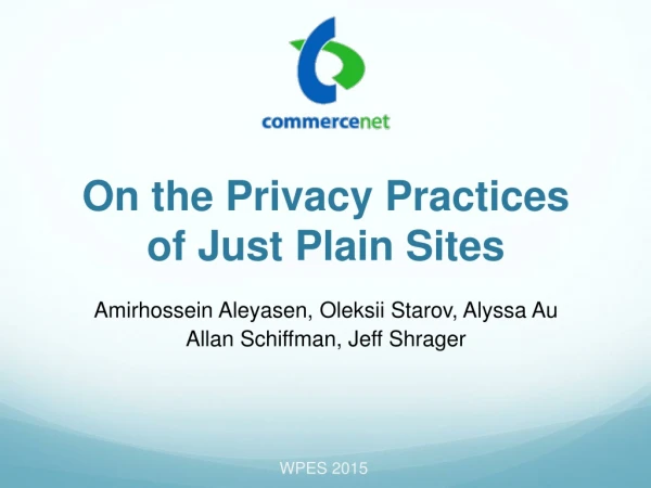 On the Privacy Practices of Just Plain Sites