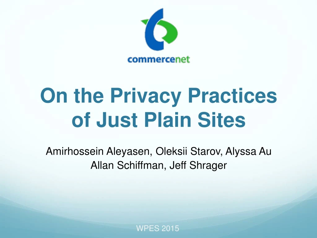 on the privacy practices of just plain sites