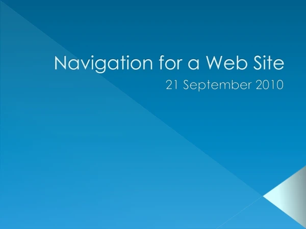 Navigation for a Web Site