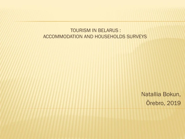 TOURISM IN BELARUS : ACCOMMODATION AND HOUSEHOLDS SURVEYS