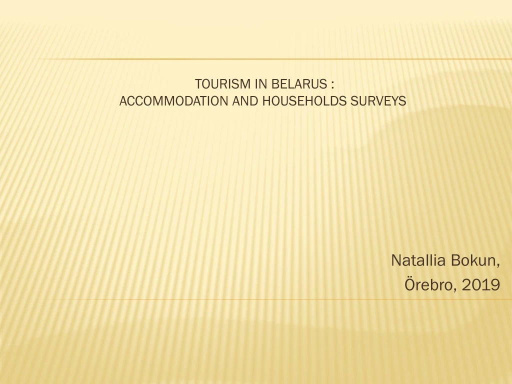 tourism in belarus accommodation and households surveys