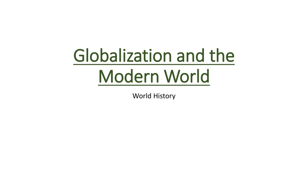 globalization and the modern world