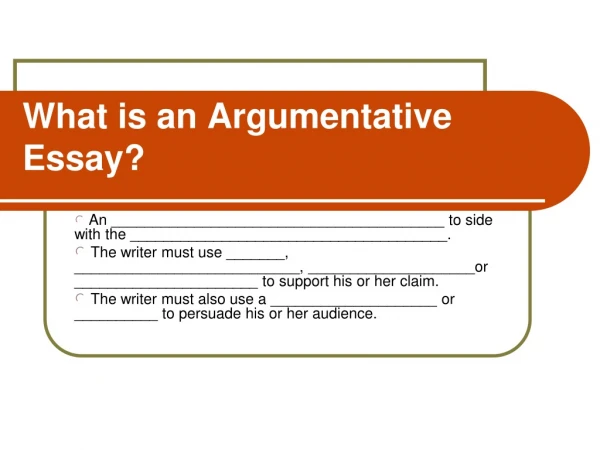 What is a n Argumentative Essay ?