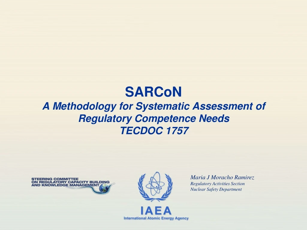 sarcon a methodology for systematic assessment of regulatory competence needs tecdoc 1757