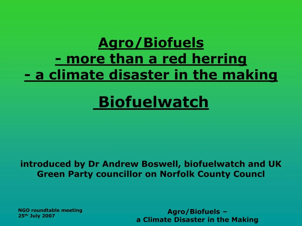 agro biofuels more than a red herring a climate