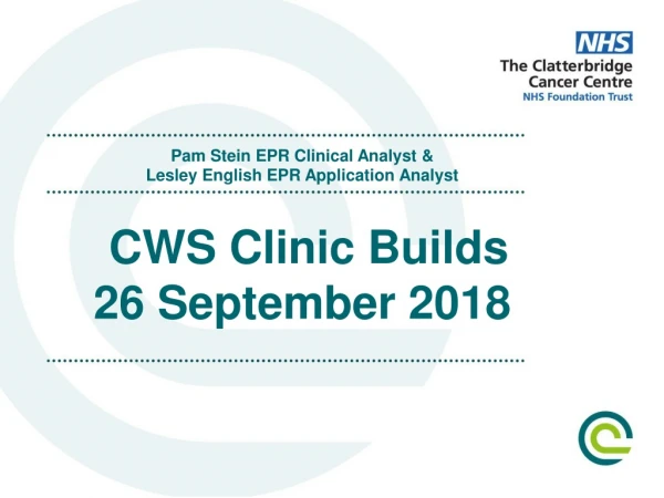 CWS Clinic Builds 26 September 2018